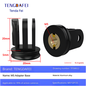 Adaptateur de montage trépied GoPro avec trou de vis 1/4, connecteur de base de conversion pour trépied, pour accessoires d'appareil photo <span class=keywords><strong>Insta360</strong></span> <span class=keywords><strong>ONE</strong></span> <span class=keywords><strong>R</strong></span>/X2/ - Product Image 4