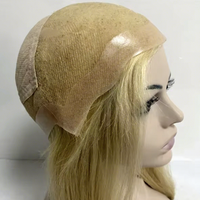 Perruque blonde à dentelle complète, densité 130 %, dentelle suisse transparente ultra-fine, peau fine, sans colle, perruque médicale pour patients atteints d'alopécie et de cancer