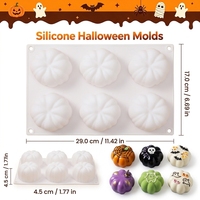 Moule à gâteau en silicone SILIKOLOVE Factory, 6 cavités, forme citrouille d'Halloween, LFGB Platinum, sans BPA, 100% silicone alimentaire, pour mousse et pâtisserie