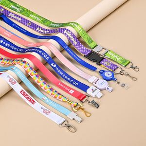 Lanyards de poliéster personalizados con logo, MOQ bajo, muestra gratis, con cierre de seguridad, sublimación y tarjetero - Product Image 1