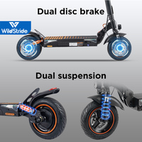 Trottinette électrique pliable WildStride, étanche, longue portée, deux roues, moteur sans balais, batterie au lithium, contrôle par application, grande autonomie