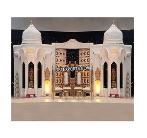 Mandap de mariage exclusif Raj Mahal pour célébrations, style ouvert, en fibre, avec temples, dernière collection, USA - Product Image 1