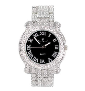 Reloj de cuarzo de lujo para mujer, esfera redonda, números romanos, banda de acero inoxidable, reloj de pulsera analógico con cristal de diamante - Product Image 2