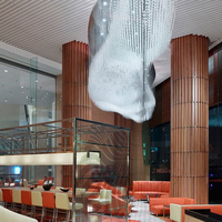 Lustre linéaire rectangulaire moderne, luminaire suspendu en cristal en forme de goutte de pluie pour couloir, salle de banquet
