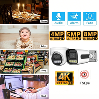 TSEye 4K 8MP POE Kamera 4-Kanal IP66 NVR Kit Außen-IP-Sicherheitsüberwachungskamera mit Menschlicher Bewegungserkennung und Überwachungssystem