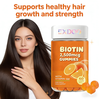 Bonbons gélifiés véganes en gros au collagène et à la biotine pour la santé des cheveux, de la peau et des ongles, 60 unités