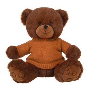 Ours en peluche brun en gros avec pull jaune, <span class=keywords><strong>jouet</strong></span> en peluche personnalisé, ours en peluche doux - Product Image 5