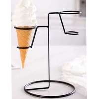 Support de Présentation pour Cornets de Glace en Métal Écologique Syh2069 – Présentoir Simple/Double pour Cornets, Capacité 11-20L, Idéal pour Gelato, Gaufres et Desserts