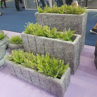 Jardinières Modernes Grandes pour l'Extérieur, Pots à Fleurs en Béton Vert, Jardinières de Jardin en Fibre de Verre, Logo Personnalisé, Sculptées à la Main
