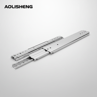 Glissières de tiroir industrielles AOLISHENG modernes, robustes, en acier inoxydable de 76 mm, résistantes à la corrosion, à extension complète, à trois étages, pour extérieur