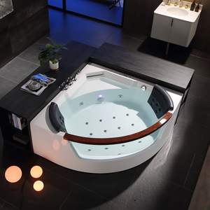 Baignoire à remous en acrylique autoportante pour intérieur et extérieur, avec 12 jets d'hydromassage et éclairage, pour couples, CE USA Villa - Product Image 2