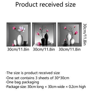 Acquerello vaso di fiori 3D decorazione della casa adesivo da parete per la decorazione della stanza rimovibile Wall Art pittura Wall Sticker <span class=keywords><strong>camera</strong></span> da <span class=keywords><strong>letto</strong></span> <span class=keywords><strong>Poster</strong></span> - Product Image 3