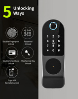 Cerradura Inteligente para Puerta TYSH, Impermeable, con WiFi, Doble Huella Dactilar, Llave Digital, Compatible con la Aplicación Tuya, para Puertas de Madera/Acero