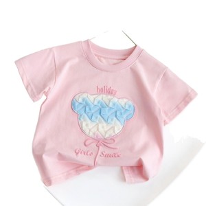 T-shirt Estiva per Bambine con Orso 3D, 100% Cotone, Senza Tasse USA, Moda Dolce e Trendy - Product Image 5