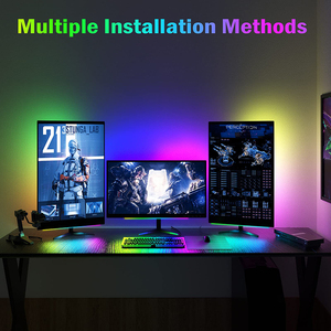 Barra de luz para Monitor, lámpara de escritorio RGBIC, regulable, LED dinámico, con efecto arcoíris, para juegos - Product Image 2