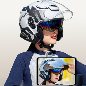 Casques de <span class=keywords><strong>moto</strong></span> demi-face avec doublure amovible, légers, respirants, unisexes, <span class=keywords><strong>pour</strong></span> adultes, <span class=keywords><strong>casque</strong></span> ouvert <span class=keywords><strong>pour</strong></span> le tourisme - Product Image 2