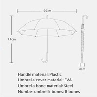 Paraguas Transparente de EVA con Mango Largo y Gancho, Impermeable y Resistente al Viento, Accesorios para Fotos de Boda, Venta al Por Mayor, Fabricante OEM de China