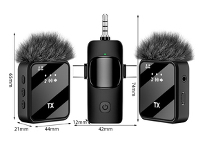 <span class=keywords><strong>Microphone</strong></span> Cravate <span class=keywords><strong>Mini</strong></span> Lavalier Sans Fil Rechargeable <span class=keywords><strong>USB</strong></span> 3 en 1 pour Podcast et Vlogging Mobile - Product Image 2