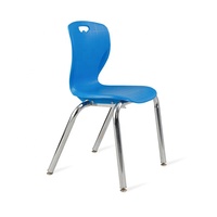 Chaises empilables pour étudiants, mobilier scolaire moderne et écologique, assise en plastique avec pieds en aluminium