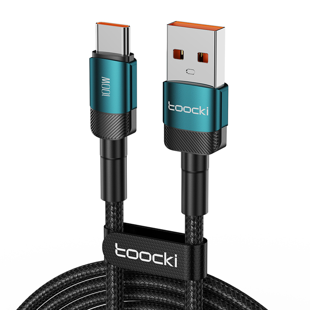 Toocki 100w Nylon Braided Data Sync Charge 6A USB to USB C Type C Fast Charging Cable 0.5M 1M 1.5M 1.8M 2M 3M