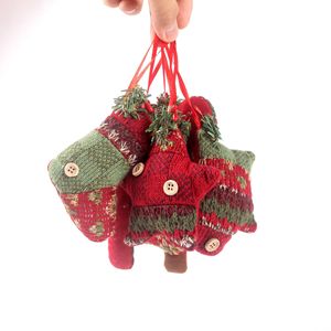 Cloth Christmas <b>Candy</b> <b>Cane</b> Gift Ornaments Decorations Home Window Display Accents Christmas Tree Pendants Small Stockings Plaid - Product Image 3