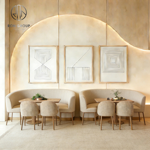Ensemble de mobilier de restaurant en bois courbé : banquette, table, chaise et canapé pour café - Product Image 2