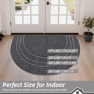 Tapis de <span class=keywords><strong>porte</strong></span> de trappeur de saleté demi-cercle tapis d'entrée lavables antidérapants tapis de sol de bienvenue à profil bas pour <span class=keywords><strong>porte</strong></span> avant arrière - Product Image 2