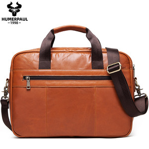 HUMEPAUL High Quality Brand <strong>Leather</strong> <strong>Laptop</strong> <strong>Bags</strong> <strong>Men</strong> Business Briefcase Messenger <strong>Bag</strong> Vintage Top Crossbody <strong>Bag</strong> - Product Image 3