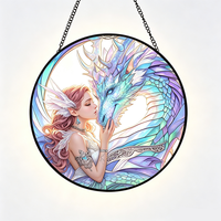 Attrape-soleil Xinhangchen Dragon Fée Art Déco 20 cm en verre teinté, écologique, décoration d'intérieur, cadeau pour mariage et fête