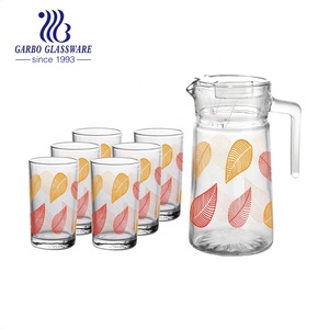 การฉีดพ่นเหยือกแก้<span class=keywords><strong>ว</strong></span>สีและชุดถ้<span class=keywords><strong>ว</strong></span>ยดื่ม5ชิ้นรูปลอกที่ขายดีกำหนดราคาถูกแก้วเหยือกน้ำและชุดแก้<span class=keywords><strong>ว</strong></span>น้ำ - Product Image 4