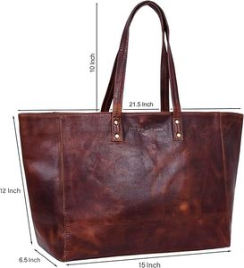 Sac à bandoulière en cuir véritable pour femmes pour la fête des mères Avery Fourre-tout en cuir pour femmes - Product Image 1