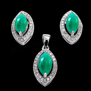 Juegos de Joyería de Plata de Ley 925 con Esmeralda al por Mayor para Mujer - Product Image 3