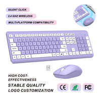 Clavier et souris sans fil OEM 2,4 G, combo fin et ultra-plat, 106 touches, étanche, ergonomique, moule privé pour ordinateur portable