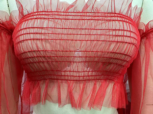 高品质女式性感透明蕾丝内衣内裤套装新款热卖2件套内衣镂空装饰红色 - Product Image 4