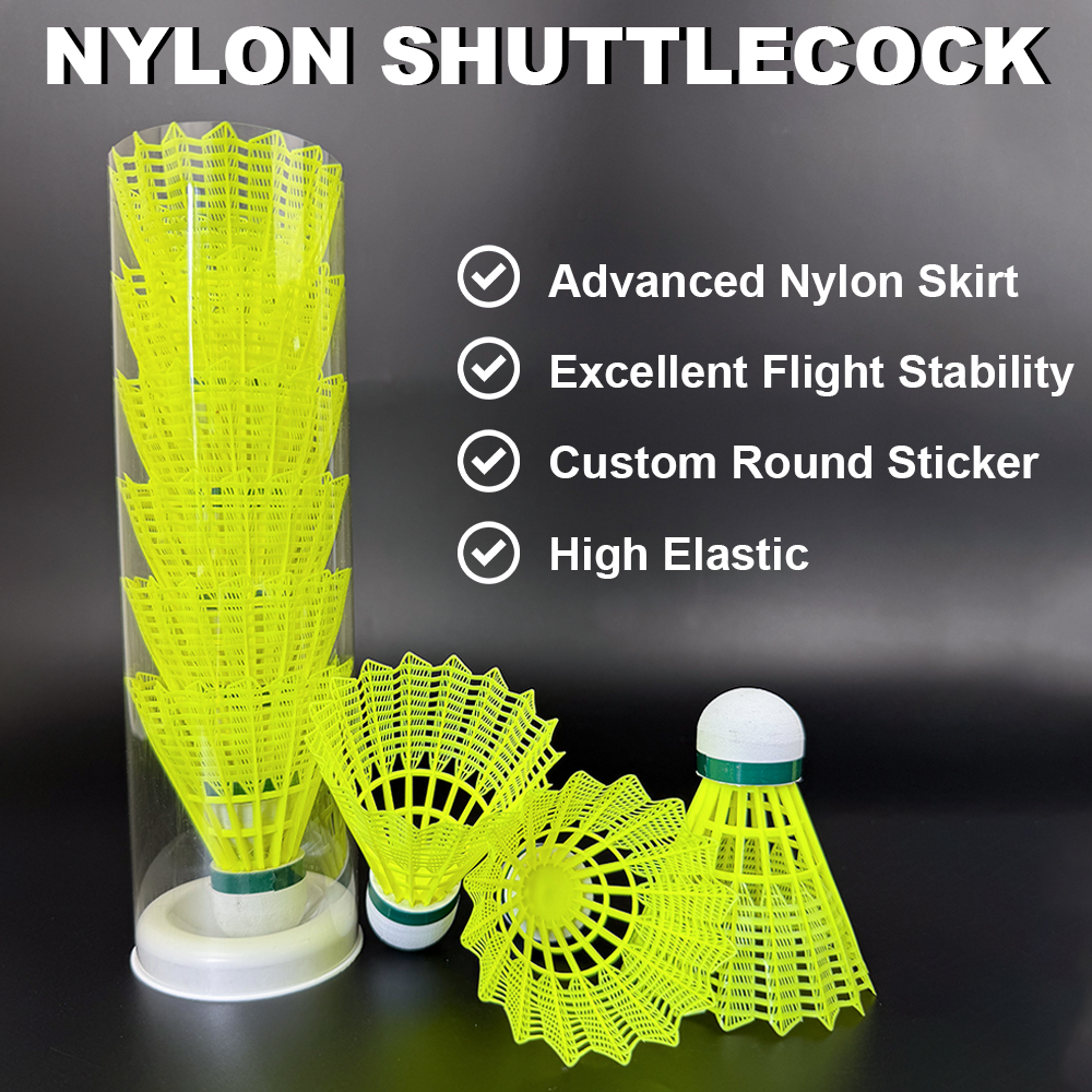 DR-01b 6pcs Durable Nylon Shuttlecocks EU Standard Training Backyard Sports Games Shuttle Balls For Indoor And Outdoor Matches