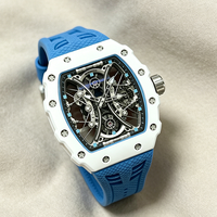 Hochwertige Tourbillon-Design Sportliche Mechanische Uhr für Herren mit 19mm Keramikband und 50m Wasserdichtigkeit