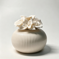 Porzellan-Blumen Raumduftspender mit Ätherischem Öl Diffusor und Aromatischem Räucherstäbchenhalter - Beste Geschenkwahl