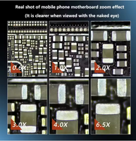 Microscope numérique YCS 6065X 6,5X avec grossissement réglable et éclairage LED pour kit d'outils de réparation de téléphones mobiles