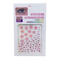 Autocollants 3D en forme de rose et de diamant, autocollants auto-adhésifs pour nail art, décalcomanies pour le visage, maquillage de scène, décorations pour les yeux, autocollants en strass acrylique, style minimaliste