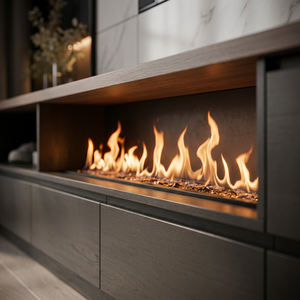 <span class=keywords><strong>Parete</strong></span> TV in Marmo di Lusso Moderna Certificata CE con Camino Integrato, Soluzione d'Arredo per Soggiorno - Product Image 5