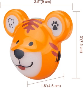 Minuteur de brosse à dents pour enfants motif Tigre mignon, jouet musical avec 12 comptoires à rebonds <span class=keywords><strong>et</strong></span> capteur de lumière - Product Image 1