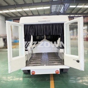 รถศพไฟฟ้าสีขาวสไตล์เรโทรพร้อมเสาประดับตกแต่งสำหรับขนส่งโลงศพ - Product Image 5