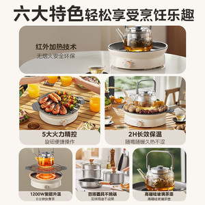 Midea Electric Cooktop 1200W Smooth <b>Ceramic</b> Top <b>Knob</b> Control Table Type - Product Image 2
