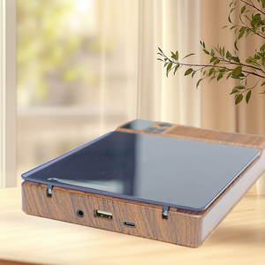 Lecteur CD rétro à effet bois, connexion sans fil, USB Type-C, radio FM, système audio de bureau, lecteur de musique stéréo, pour décoration intérieure, cadeau - Product Image 1