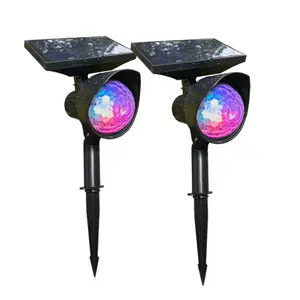 Outdoor Waterproof Solar Spotlights 3LED Colorful Rotatable Solar Projector Lawn Light Solar Landscape Disco Lights