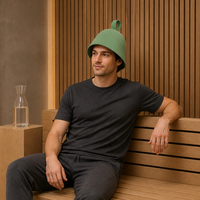 Chapeau de sauna en feutre de laine australienne, fait main, épais, doux, naturel, vert, pour banya, spa, hammam, salle de vapeur