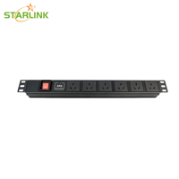PDU Starlink 19 pouces pour montage en rack, norme Argentine, 6 prises avec interrupteur, indicateur LED, protection contre les surtensions, multiprise