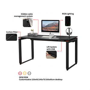 Ada New Ergonomic Customizable <strong>Motorized</strong> 4 Legs Sit to <strong>Stand</strong> Height Adjustable RGB Led Gaming <strong>Desk</strong> - Product Image 1