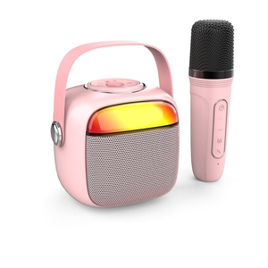 Hot Selling New <strong>Compact</strong> Portable RGB Dazzle Wireless Blue Tooth <strong>Speaker</strong> with Microphone Karaoke Michine with Wireless Microphone