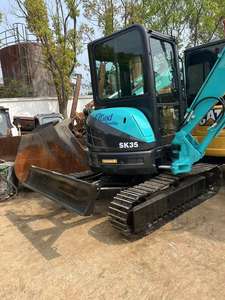 Mini-excavatrice sur chenilles d'occasion Kobelco SK35, très demandée, stock d'origine Japon, prix bas, Shanghai, avec godet de 3m, boîte de vitesses, moteur et pompe - Product Image 6